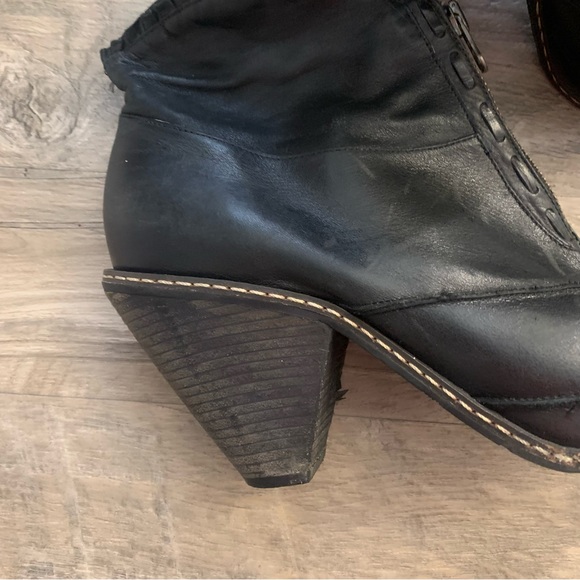 Anthropologie Miss Albright Philadelphia Front Zipper Leather Peep Toe Booties - Picture 14 of 15